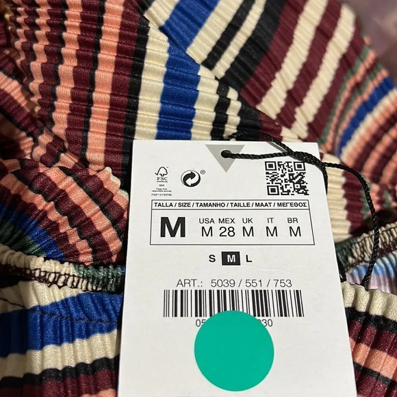 ZARA | Chocolate Brown | PRINTED PLEATED DRESS - Picture 10 of 10